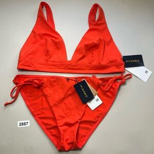 Piombo Bikini Set Orange XL Women’s Beachwear 2 Piece Wide Strap New